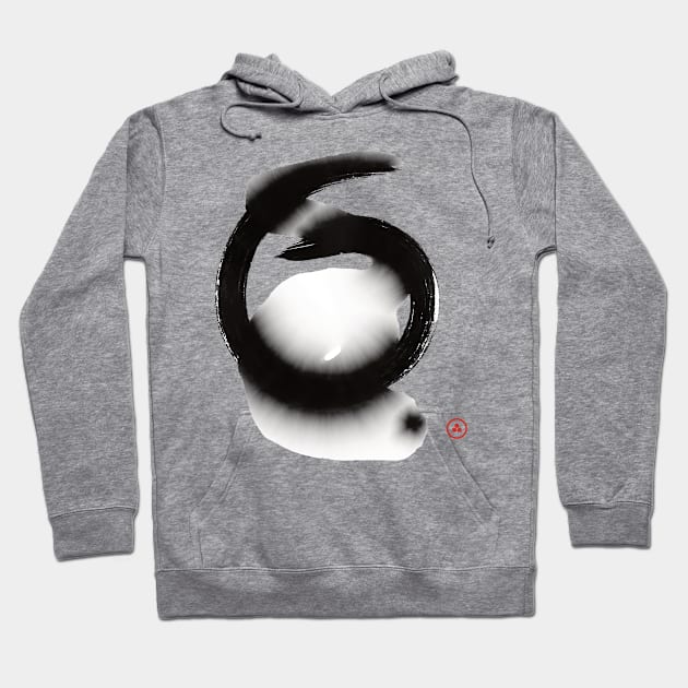 Zen Circle in Wet Ink Hitsuzendo Hoodie by drumweaver